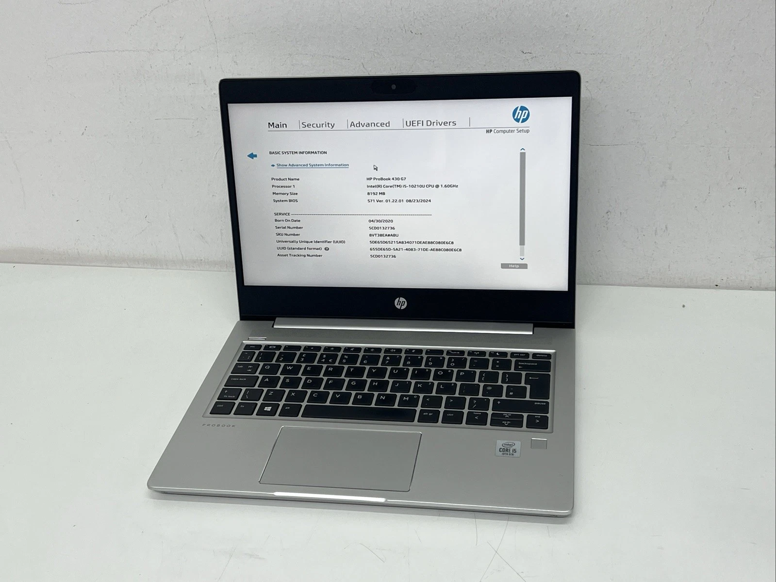 HP ProBook 430 G7 13.3-inch Laptop with 10th Gen Intel Core i5, 8GB RAM, 256GB SSD, and Windows 10 Pro